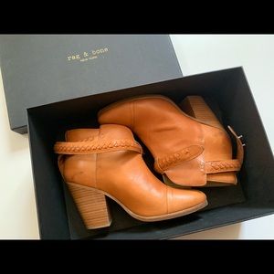 Rag & Bone natural woven harrow boots leather 38.5